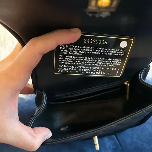 Chanel Coco Mark V-Stitch Top Handle Crossbody Chain Shoulder Bag Black - Picture 8 of 9